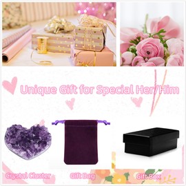 ZHIYUXI ZHIYUXI Amethyst Crystals and Healing Stones Gemstones Heart Crystal Cluster Geode Purple Natural Rock Protection Crystals Raw Stone Heart Decor Energy Balance Reiki Room Decor 1Pc 1.18-1.57 in