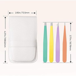 4 Pack Eyebrow Tweezers, Stainless Steel Slant Tweezer Set and Pointed Hair Removal Tweezers, Precision Tweezers for Ingrown Hair, Eyebrows Plucking, Daily Beauty Tool