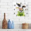 Hupery - Reloj de pared de vaca Holstein, silencioso, cuadrado