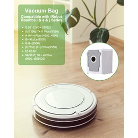 10 Vacuum Cleaner Bags for iRobot Roomba i7 i7+ i3 i3+j7 j7+S9 S9+ E5 E6 E7 Clean Base, Replacement Parts Compatible with irobot Roomba Allen Automatic Suction Station Models, Replacement Dust Bags