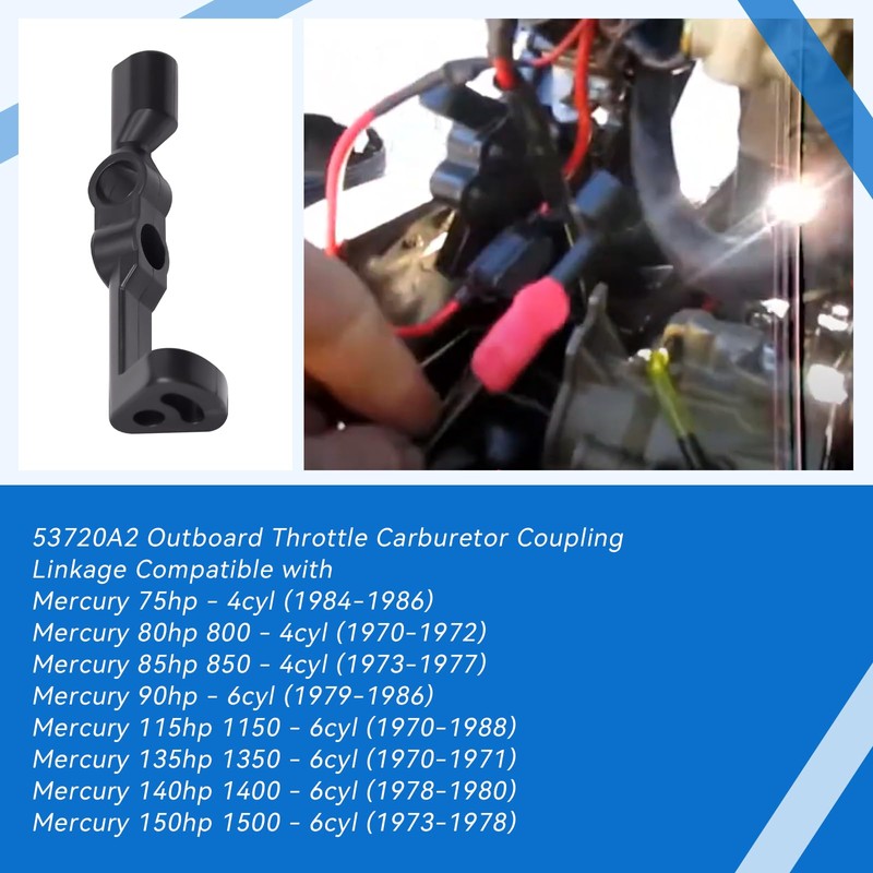 SeDeplacer 53720A2 Outboard Throttle Carburetor Coupling Linkage(1PCS) Compatible with Mercury