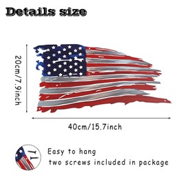 Zoihet American Flag Metal Wall art, Patriotic Outdoor Wall Art Decor, 4th of july Independence Day Decorations for Garden,Yard,Living Room,Bedroom,Patio,Balcony(Classic)