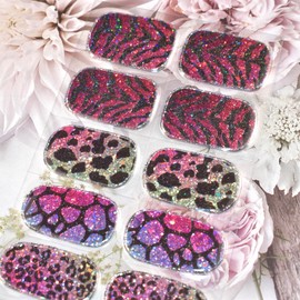 Semi Cured Gel Nail Strips (Glitter Leopard)-22 PCS Gel Nail Stickers | Gel Nail Wraps | UV Light Required, Salon Quality & Easy to Use