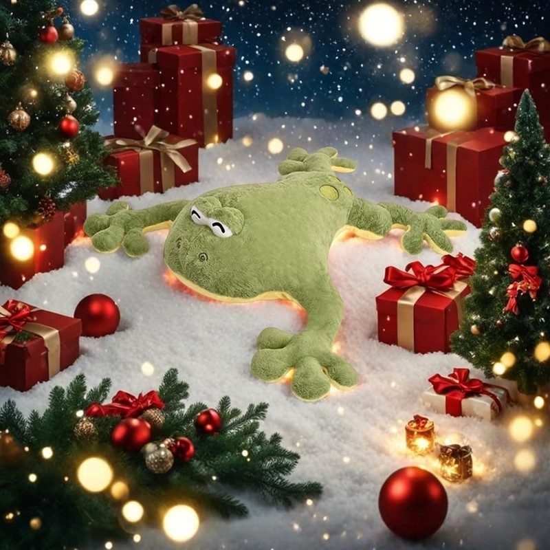 Huniupore Large Frog Stuffed Animal Green Frog Plush Toy Frog