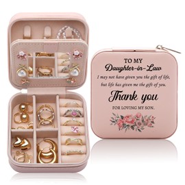 CEASQVAA Daughter in Law Gifts from Mother in Law Jewelry Box, Birthday Christmas Mother's Day Wedding Gift for Daughter in Law, Thank You for Loving My Son Jewelry Case