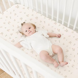 MairMore Muslin Cotton Crib Sheets - Neutral Fitted Sheets for Standard Crib& Toddler Mattress Soft and Breathable Baby Sheets for Boys and Girls - 28"x52"