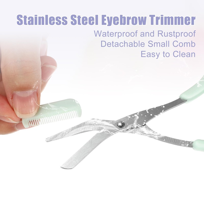 VOCOSTE Eyebrow Scissors, Eyebrow Cut, Comes with a Comb, Removable,