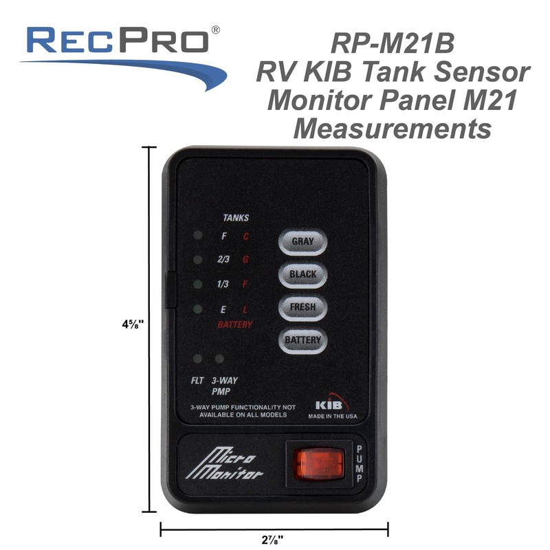RecPro Tank Sensor Monitor Panel M21 | KIB Replacement |