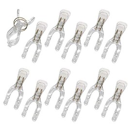 Nikko PC-12 Pole Clip, Reinforced Pole Clip, Clear, 12 Pieces, Rod Clips, Rod Clips, Y-Shaped, Laundry Clothes, Fixed, For Rods, Strong, Pinch Clip, Plastic, Transparent