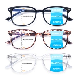 STASTEND Progressive Multifocal Anti Blue Light Reading Glasses for Women and Men Fashion Eyeglasses Frame (3 Mix C2, 2.00, multiplier_x)
