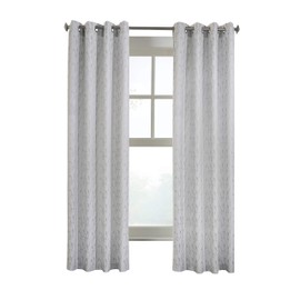 Loft Living Azure Woven Jacquard Grommet Curtain Panel 52" x 84" in Grey