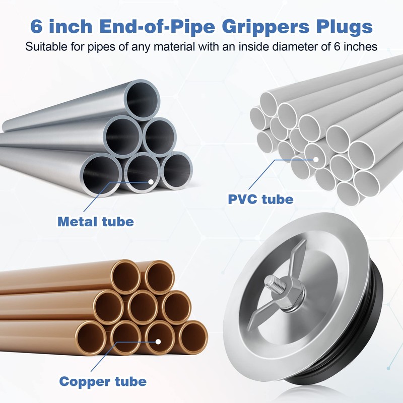 Dreyoo 2 Pcs 6 Inch End of Pipe Gripper Mechanical