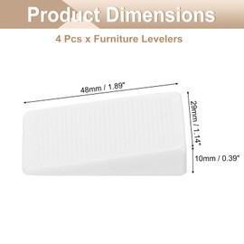 sourcing map 4 Pcs Furniture Levelers, Flexible Plastic White Table Shims, Multi-Purpose Level Wedge Firm and Non-Slip for Uneven Table, Dresser Legs, and Door DIY Furniture, 10mm Height