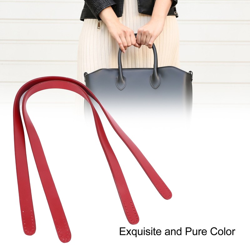 2Pcs Leather Bag Handles 25.6in Long 0.7in Wide Synthetic Leather
