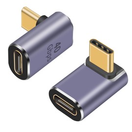 Poyiccot - Adaptador USB C de 90 grados de 100 W, adaptador USB C de 40 Gbps, paquete de 2 unidades de adaptador USB C de 90 grados PD tipo C extensor de 8 K a 60 Hz para Thunderbolt 4/3, USB4, HUB,