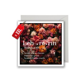 WBdesignz Thank You Card for Teacher with Envelope – Beautiful Thank You Card with Elegant Saying Thank You Card for Colleagues Friends Acquaintances (XXL 22 cm x 22 cm)