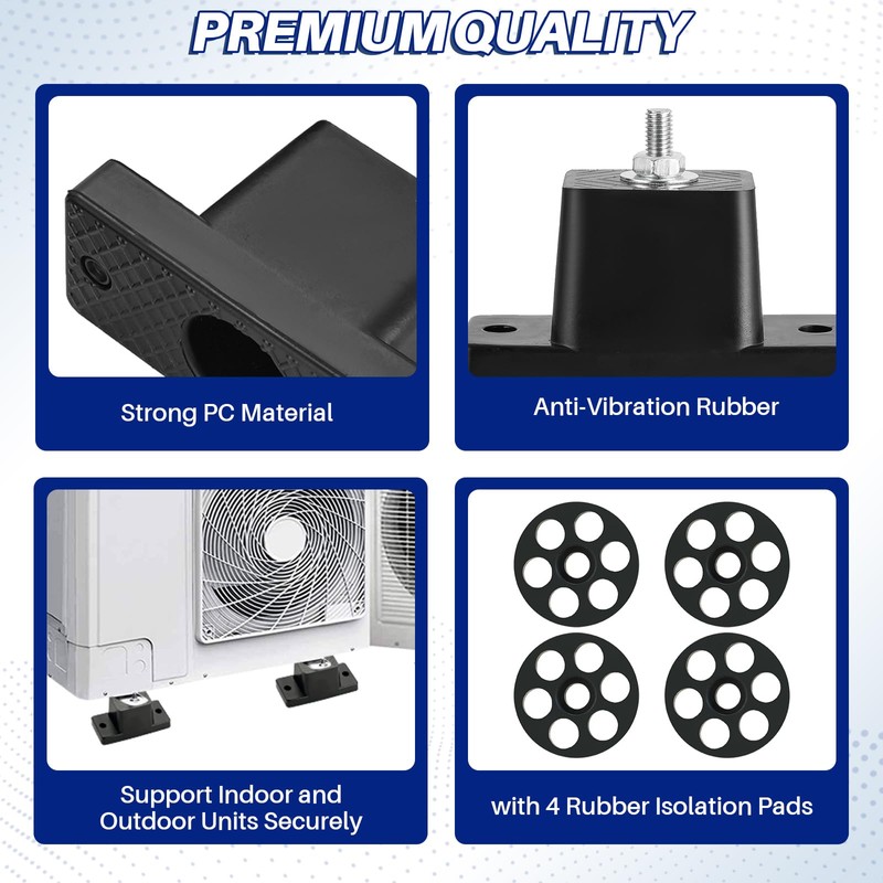 MAOPINER 4 Pack Rubber Vibration Isolator Mounting Bracket with 4