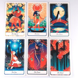 Kiuiom Witch Tarot Tarot Tarot Cards Tarot Deck Tarot for Beginners Rider Waite Tarot Divination Toy Holographic Tarot Cards Fate Divination Tools Card Games (127#)