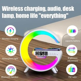 RGB Wireless Charger Station - Color: White USB 15W