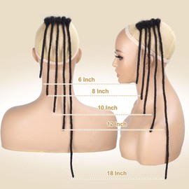Sangtok 6 inch 40 Strands Loc Extensions Human Hair, Real 0.6cm Width Human Hair Dreads Extensions for Man/Women Full Handmade Dreadlocks Can be Dyed(27)