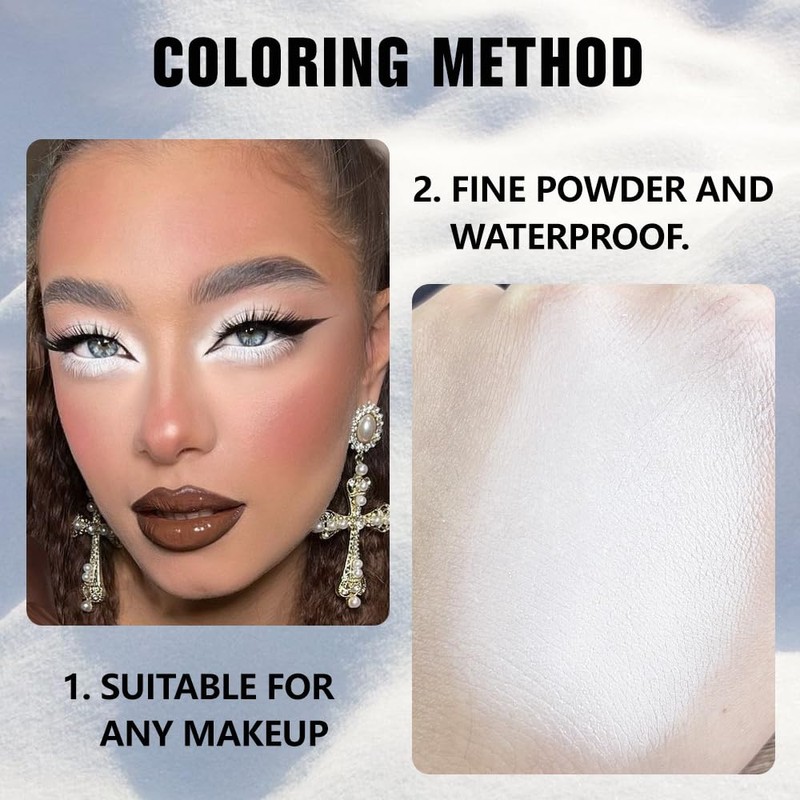 FeiCuiYun Matte Singe Eye Shadow Palette Makeup, Matte White Monochrome