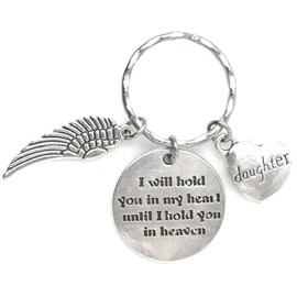 I Will Hold You in My Heart Until I Hold You in Heaven Angel Wing Family Charm (Daughter)