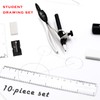 Geometry Math Kit Set Compass and Protractor Set School Drawing