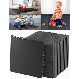 Kangler Puzzle Exercise Mat, 20 Tiles Foam Interlocking Exercise Mats - Floor Tiles for Gym Equipment and Cushion for Workouts