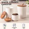 CoorFormer White Ceramic Canister Set with Bamboo Lids, 3-Piece Airtight