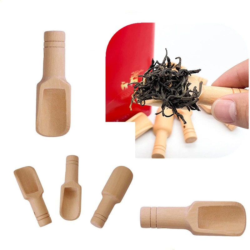 Mini Wooden Spoons, 5PCS Mini Bath Salt Spoon, Wooden Scoops