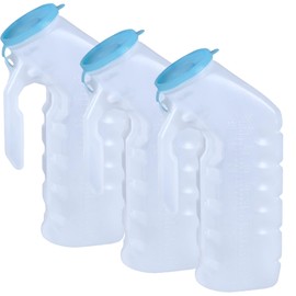 Male Urinal with Glow in The Dark Spill Proof Cover [32oz -1000ml ] Portable Pee/Urine Container Bottles for Men Used for Car, Hospitals, Incontinence, Emergency and Travel (3)