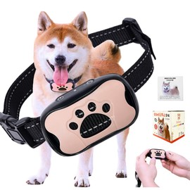 TTFP: Waste Barking Prevention Collar, For Small and Medium Dogs, 1.8 oz (53 g), Ultra Lightweight, No Current Shock, Fully Automatic, 7 Stage Sound & Vibration, Waterproof, Training Goods (Bone