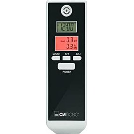 Clatronic Alkoholtester AT 3605 weiß/schwarz | Schnelle Messbereitschaft | Optische Warnmeldung bei 0,2 ? und 0,5 ?, Schwarz, Weiß