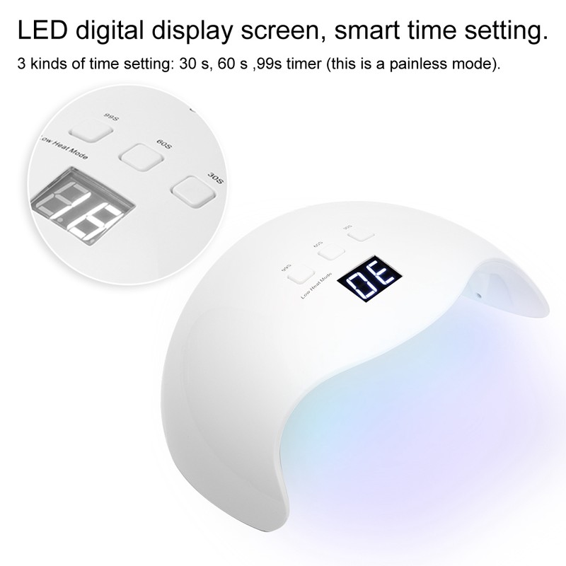 48W Intelligent Nail Lamp for Drying Nail Gels Time Setting