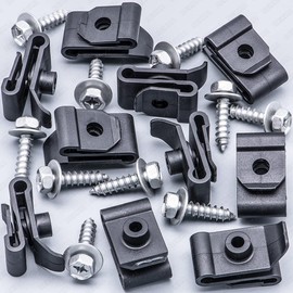 Rexka 10 Sets Bumper Cover Fender Liner Screw Nylon U Nut Kit for Toyota Lexus 90159-60488 90467-05114