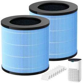2 Pack MJ003HD Replacement Filters, Compatible with POMORON MJ003HD Air Purifiers, 4-Stage Filtration System with H13 HEPA & Activated Carbon Filters, MJ003HD-RF, Includes 2 Filters & 10 Aroma Pads