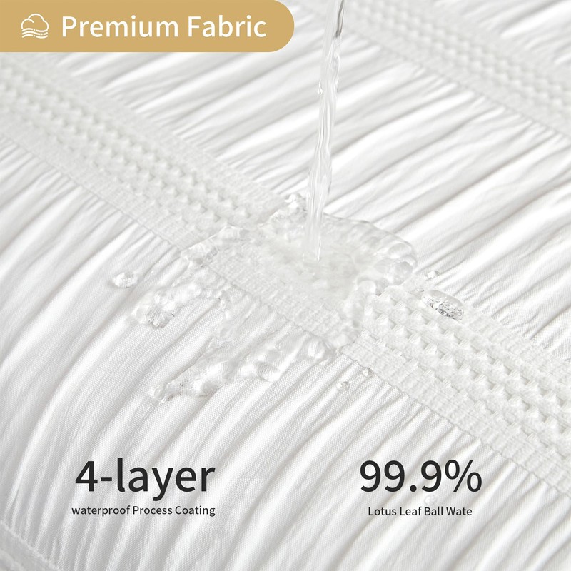 Lameirose Extra Long White Shower Curtain Farmhouse,72 x 96 Cotton