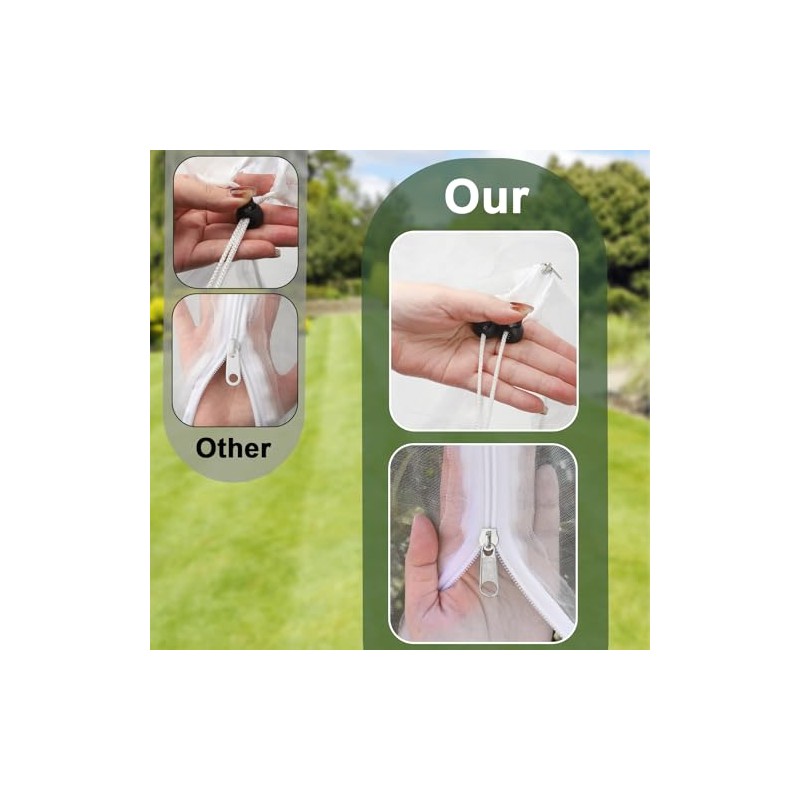 5 Pack 10x10ft Heavy Duty Fruit Tree Netting with Zipper