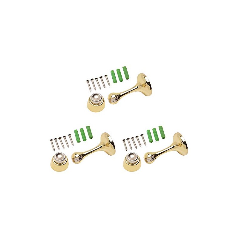 Magnetic Door Stop 3in. Catch Protects and Holds Premium-Grade (3-Pack,