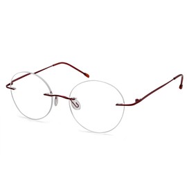 Eyekepper Frameless Reading Glasses Women - Round Rimless Readers Men Red +2.50