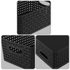 Qqbine Set of 6 Plastic Lidded Storage Shelf Baskets, Stackable