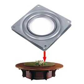Tnfeeon Rodamientos de Plataforma giratoria Lazy Susan Cuadrada de 4 Pulgadas Placa giratoria de rodamiento Giratorio de acero galvanizado para TV Rack Plataformas de Monitor de computadora