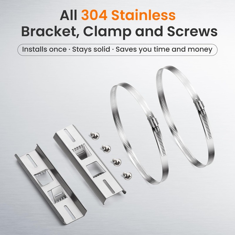 QILIPSU Pole Mounting Kits, 304 Stainless Steel 6.9" x 1.9"