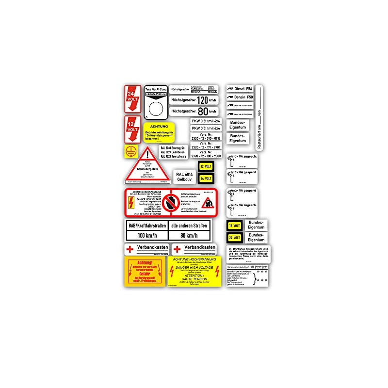 Sticker Set for VW Iltis 183 White German Army Transmission