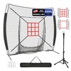 Sturdum 7 x 7 ft Baseball Net with Batting Tee,