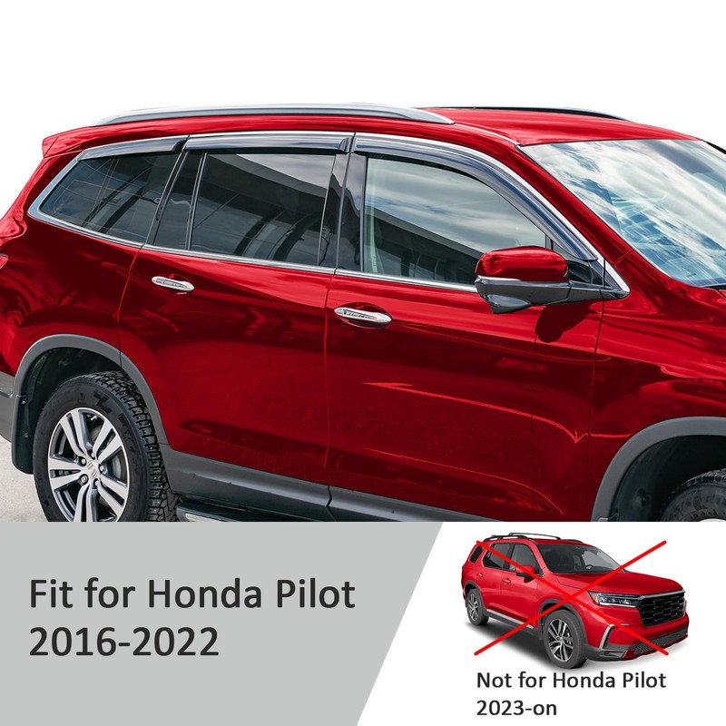 Voron Glass Tape-on Extra Durable Rain Guards for Honda Pilot