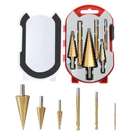 Juego De 6 Brocas Escalonadas Acero Hss, Broca Escalonada De 4-12/20/32mm, Recubierto De Titanio, Incluye 3 Tamaños De Broca Dentada, Para Metal, Plástico, Madera