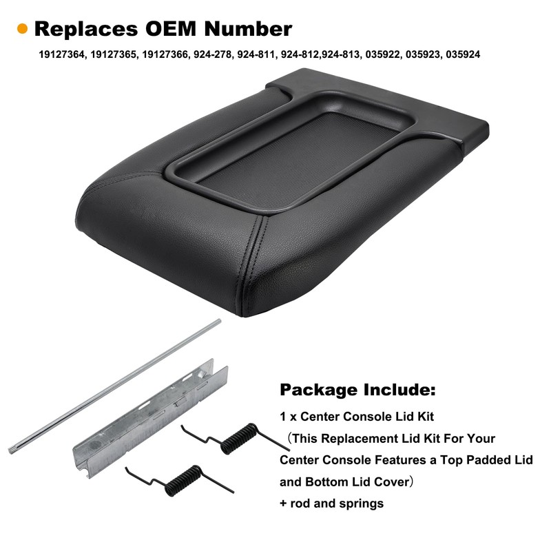 NHILES Center Console Lid Replacement Kit for 1999 2000 2001