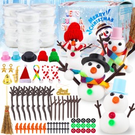 Christmas Snowman Making Kit, Build a Snowman Craft Kit for Kids, DIY Modeling Clay Snowman Kit, Christmas Stocking Stuffers Gifts for Kids
