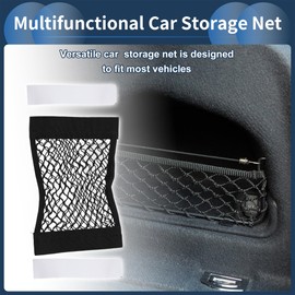 INFINAUTO Luggage Net, 60 x 25 cm, Car Back Seat Storage Net, Car Storage Mesh Bag, Organizer for RV, Truck, High Elastic Net, Black, 1 Piece